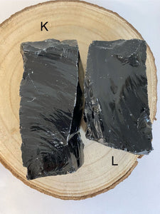 Obsidienne noire brute - gros format (protection) pierres brutes [mes jolis cristaux]