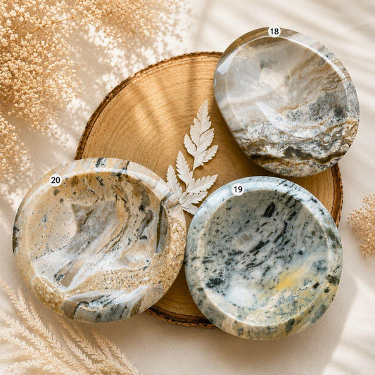 Bol en Jaspe Océan (apaisement émotionnel / objet de rituel) snow