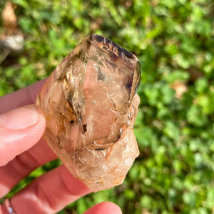 Quartz fumé Elestial (fenêtre sur les lignes de temps) pierres brutes [mes jolis cristaux]
