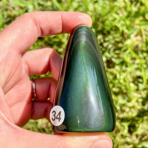 Forme libre en Obsidienne œil céleste (protection / clairvoyance)