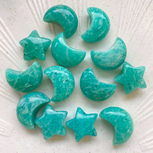 Bébé Lune et Etoile en Amazonite (guérison du coeur)
