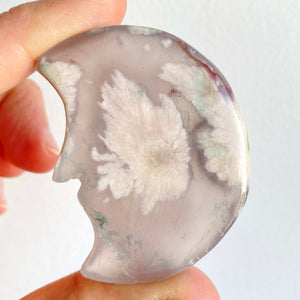Lune en Agate Fleurs de cerisiers (transformation personnelle / paix intérieure)