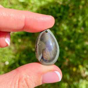 Pendentif percé en Obsidienne œil céleste qualité EXTRA (protection / clairvoyance)