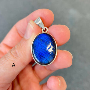 Pendentif serti argent Labradorite (protection) cyaleor