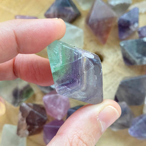Fluorite Octaèdre brute (concentration / créativité) snow