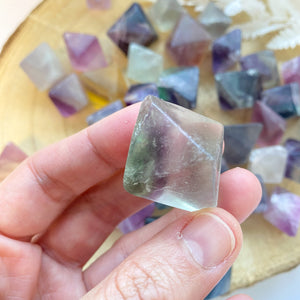 Fluorite Octaèdre brute (concentration / créativité) snow