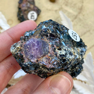 Corindon Saphir sur biotite