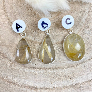 Pendentif en Quartz Rutile serti argent (avancer avec confiance vers l'avenir) pendentif [mes jolis cristaux]
