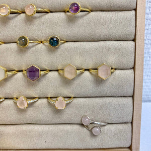 Bagues réglables argent ou argent plaqué or bague [mes jolis cristaux]