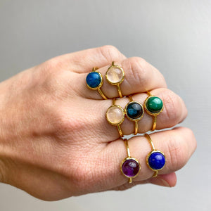 Bagues réglables argent ou argent plaqué or bague [mes jolis cristaux]
