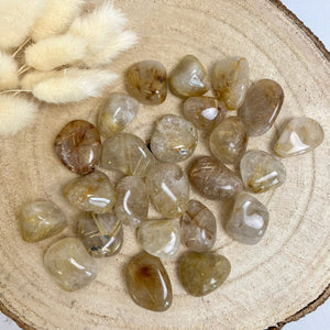 Quartz Rutile (avancer avec confiance vers l'avenir) pierres roulées [mes jolis cristaux]