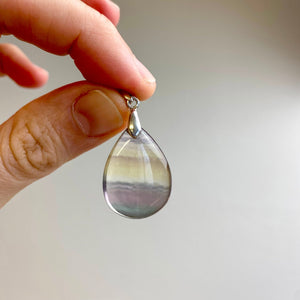 Pendentif en Fluorite et argent 925 pendentif [mes jolis cristaux]