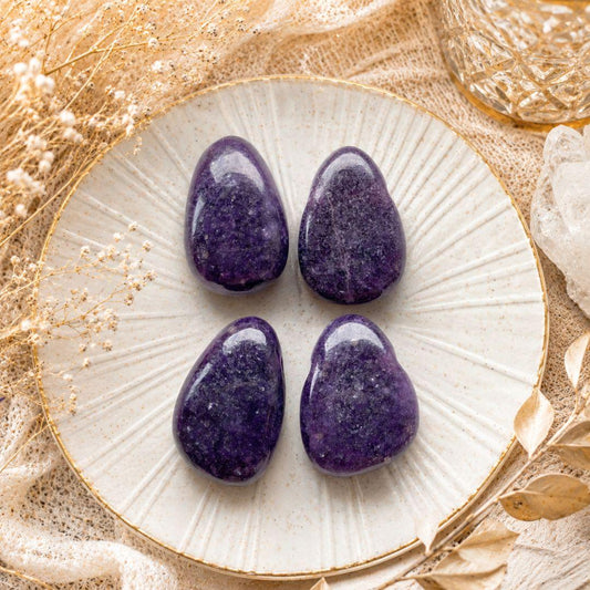 Pendentif percé en Lépidolite (anti-stress / bye la charge mentale) cristalina