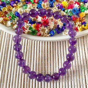 Bracelet Améthyste Brésil 6mm ou 8mm (anti-stress) bracelet [mes jolis cristaux]