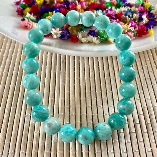 Bracelet Amazonite qualité Extra (apaise les traumas émotionnels) bracelet [mes jolis cristaux]