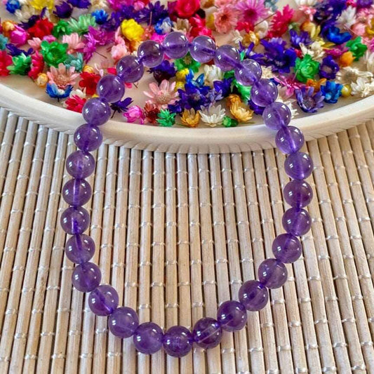 Bracelet Améthyste Brésil 6mm ou 8mm (anti-stress) bracelet [mes jolis cristaux]