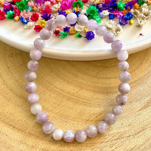 Bracelet Kunzite 6 ou 8mm (énergies maternelles / baisse de l'anxiété) bracelet [mes jolis cristaux]