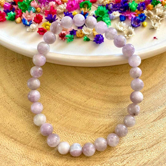 Bracelet Kunzite 6 ou 8mm (énergies maternelles / baisse de l'anxiété) bracelet [mes jolis cristaux]