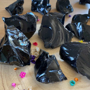 Obsidienne noire (protection) pierres brutes [mes jolis cristaux]