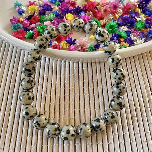 Bracelet Jaspe Dalmatien 6mm ou 8mm (enfant intérieur) bracelet [mes jolis cristaux]