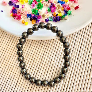 Bracelet Hématite 8mm (courage / confiance / force) bracelet [mes jolis cristaux]