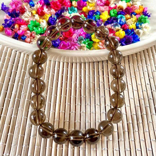 Bracelet Quartz fumé 6mm ou 8mm (calme vos angoisses) bracelet [mes jolis cristaux]