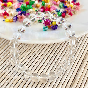 Bracelet Cristal de roche 8mm (amplificateur d'énergie / intuition) bracelet [mes jolis cristaux]