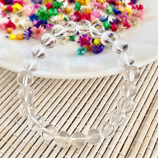 Bracelet Cristal de roche 8mm (amplificateur d'énergie / intuition) bracelet [mes jolis cristaux]