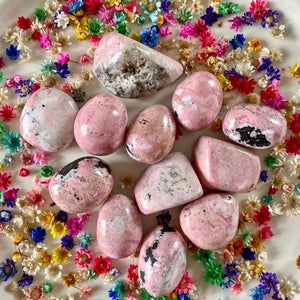 Rhodonite (pardonner et guérir vos blessures) pierres roulées [mes jolis cristaux]