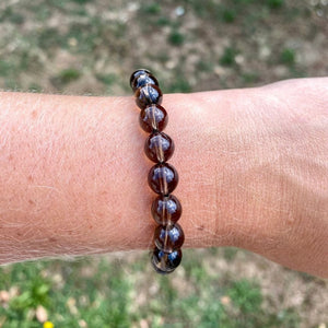 Bracelet Quartz fumé 6mm ou 8mm (calme vos angoisses) bracelet [mes jolis cristaux]