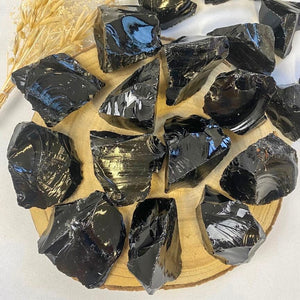 Obsidienne noire brute (protection - ancrage) pierres brutes [mes jolis cristaux]