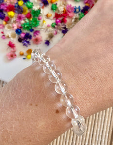 Bracelet Cristal de roche 8mm (amplificateur d'énergie / intuition) bracelet [mes jolis cristaux]