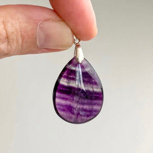 Pendentif en Fluorite et argent 925 pendentif [mes jolis cristaux]